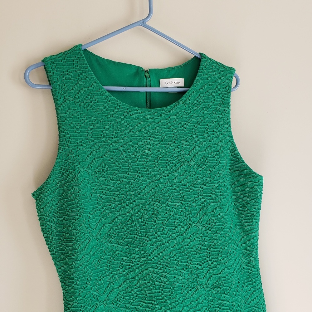 Green textured Calvin Klein dress